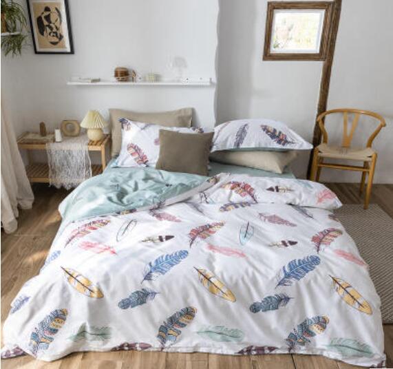 3D Colored Feathers 13176 Bed Pillowcases Quilt