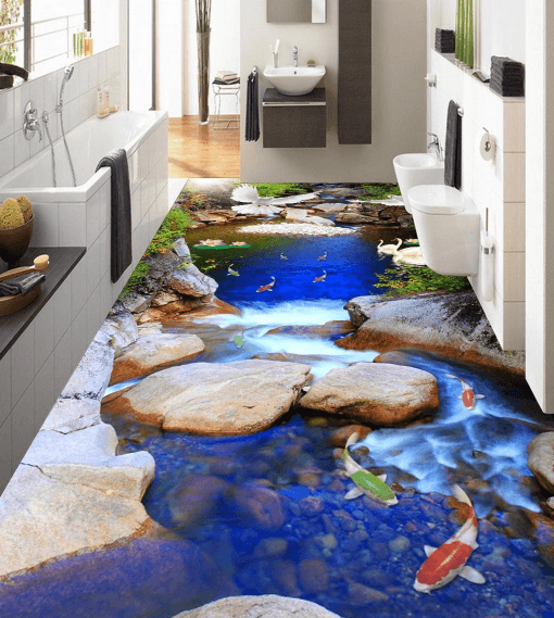 3D Swan 311 Floor Mural Wallpaper AJ Wallpaper 2 