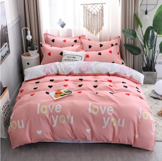 3D Red And Black Love 13077 Bed Pillowcases Quilt
