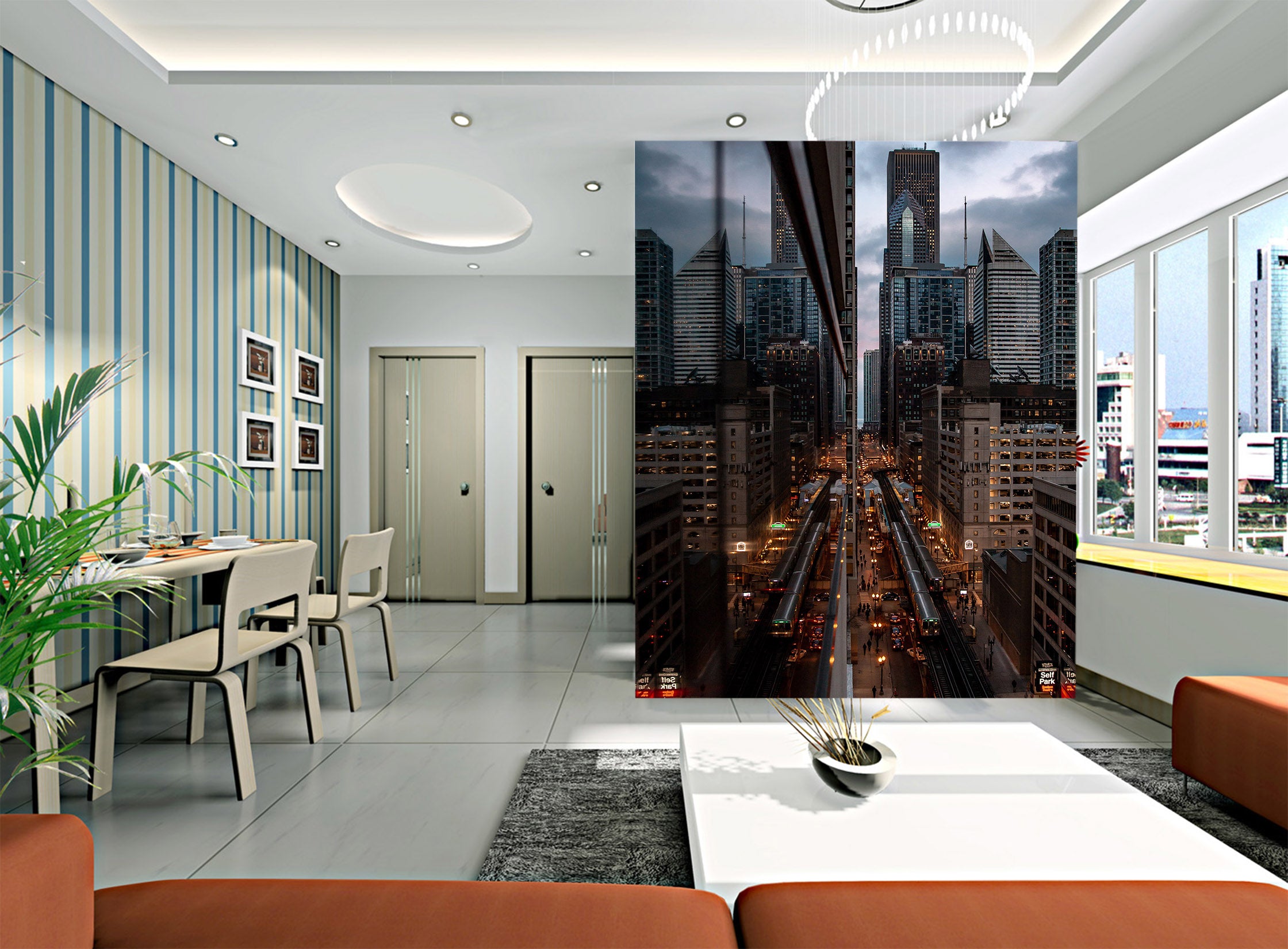 3D Buildings Night 426 Vehicle Wall Murals