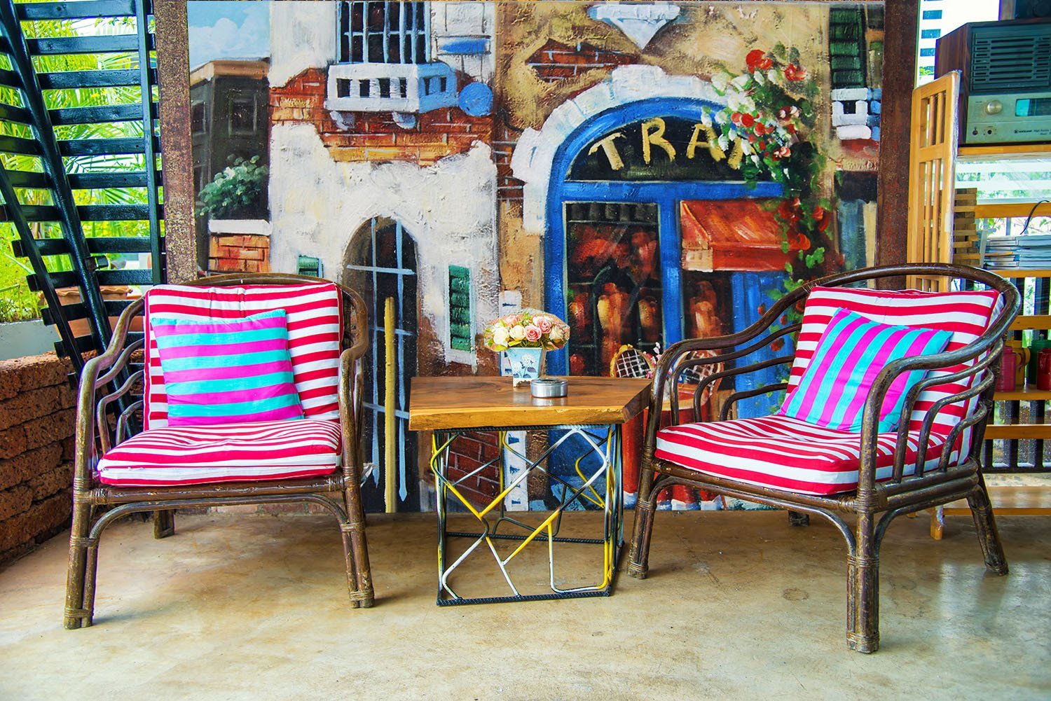 Restaurant Painting Wallpaper AJ Wallpaper 