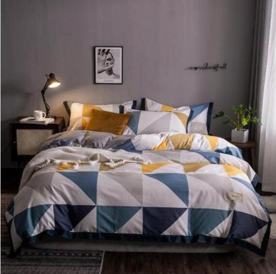 3D Green Yellow Triangle 14028 Bed Pillowcases Quilt