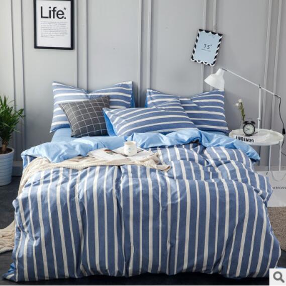 3D Blue Vertical Stripes 14207 Bed Pillowcases Quilt