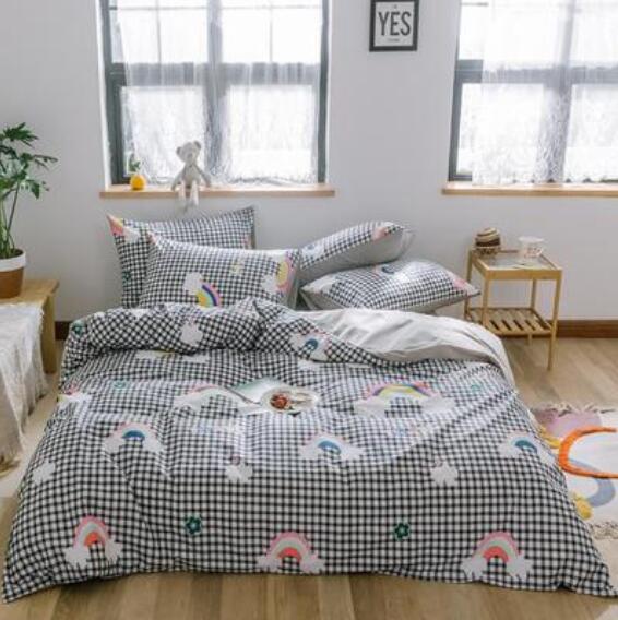 3D Black And White Grid Rainbow 15008 Bed Pillowcases Quilt