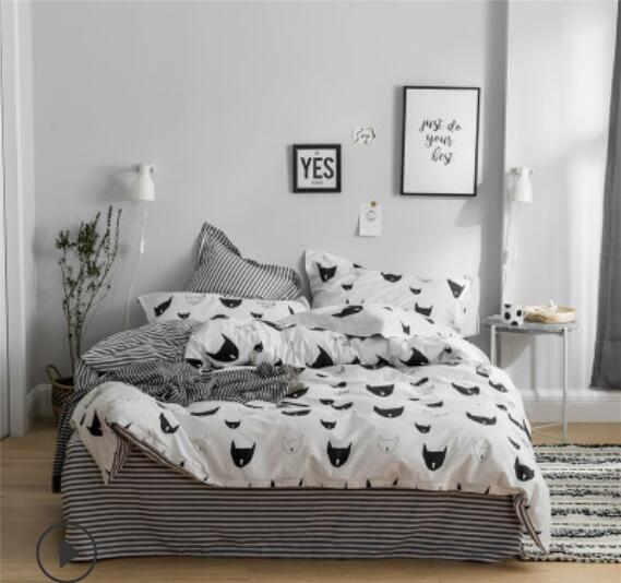 3D Black Cat Head Pattern 14085 Bed Pillowcases Quilt