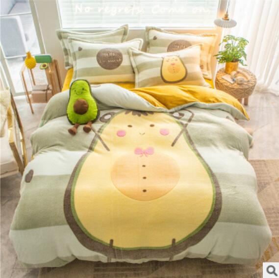 3D Cartoon Avocado 14185 Bed Pillowcases Quilt