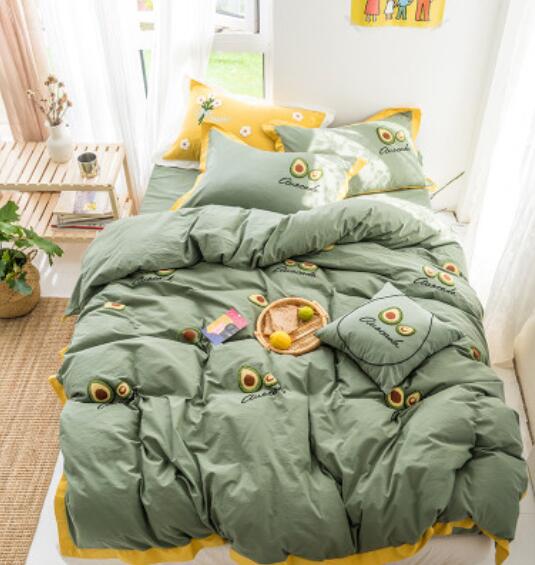 3D Green Avocado 20120 Bed Pillowcases Quilt