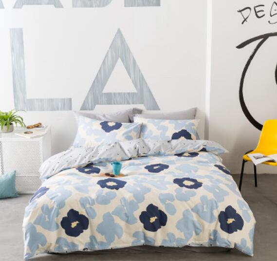 3D Light Blue Flowers 30298 Bed Pillowcases Quilt