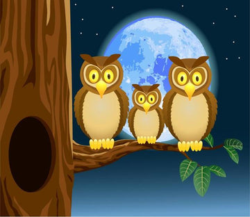 3D Moon Night Owl 238 Wallpaper AJ Wallpaper 