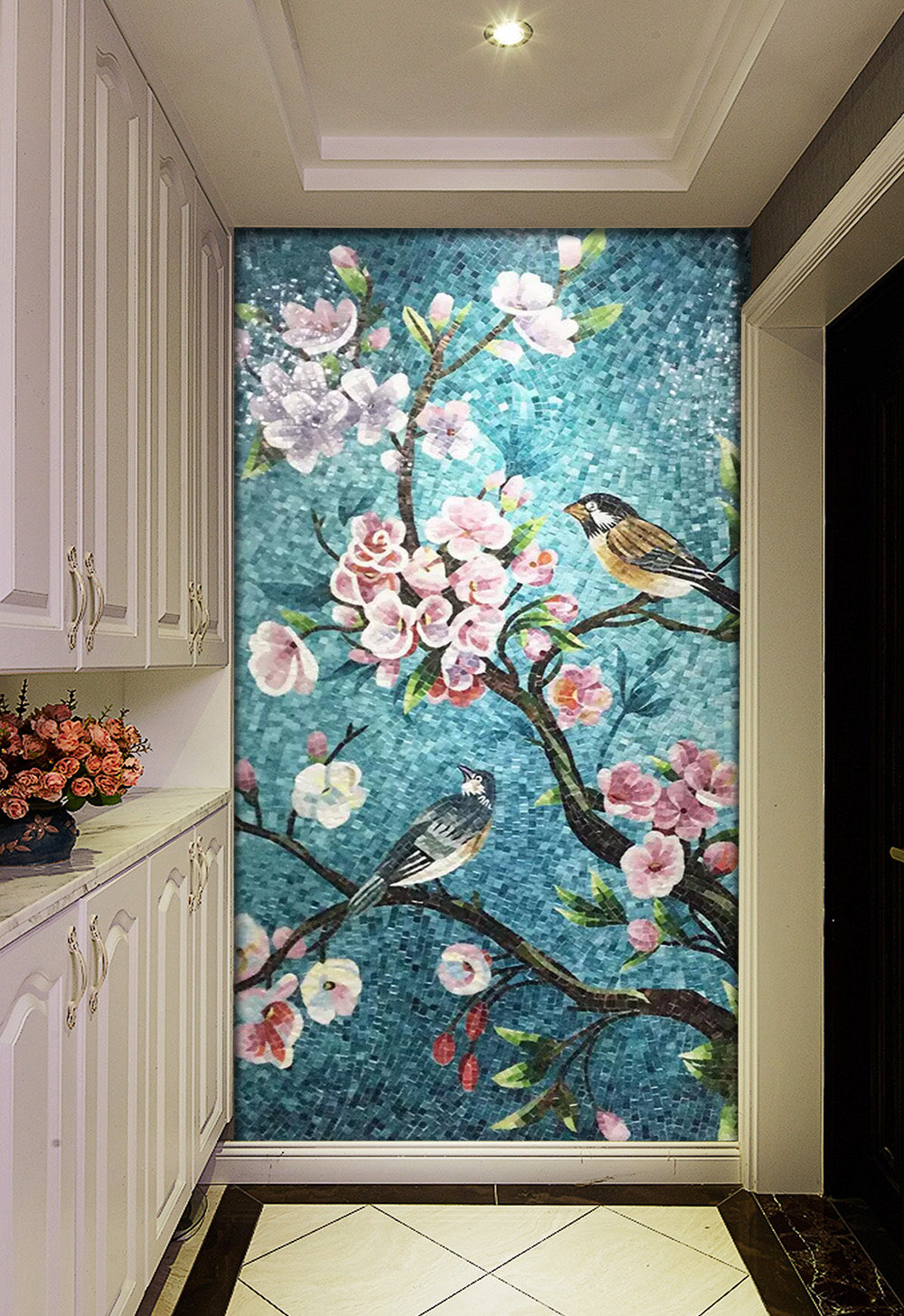 3D Plum Magpie WC839 Wall Murals