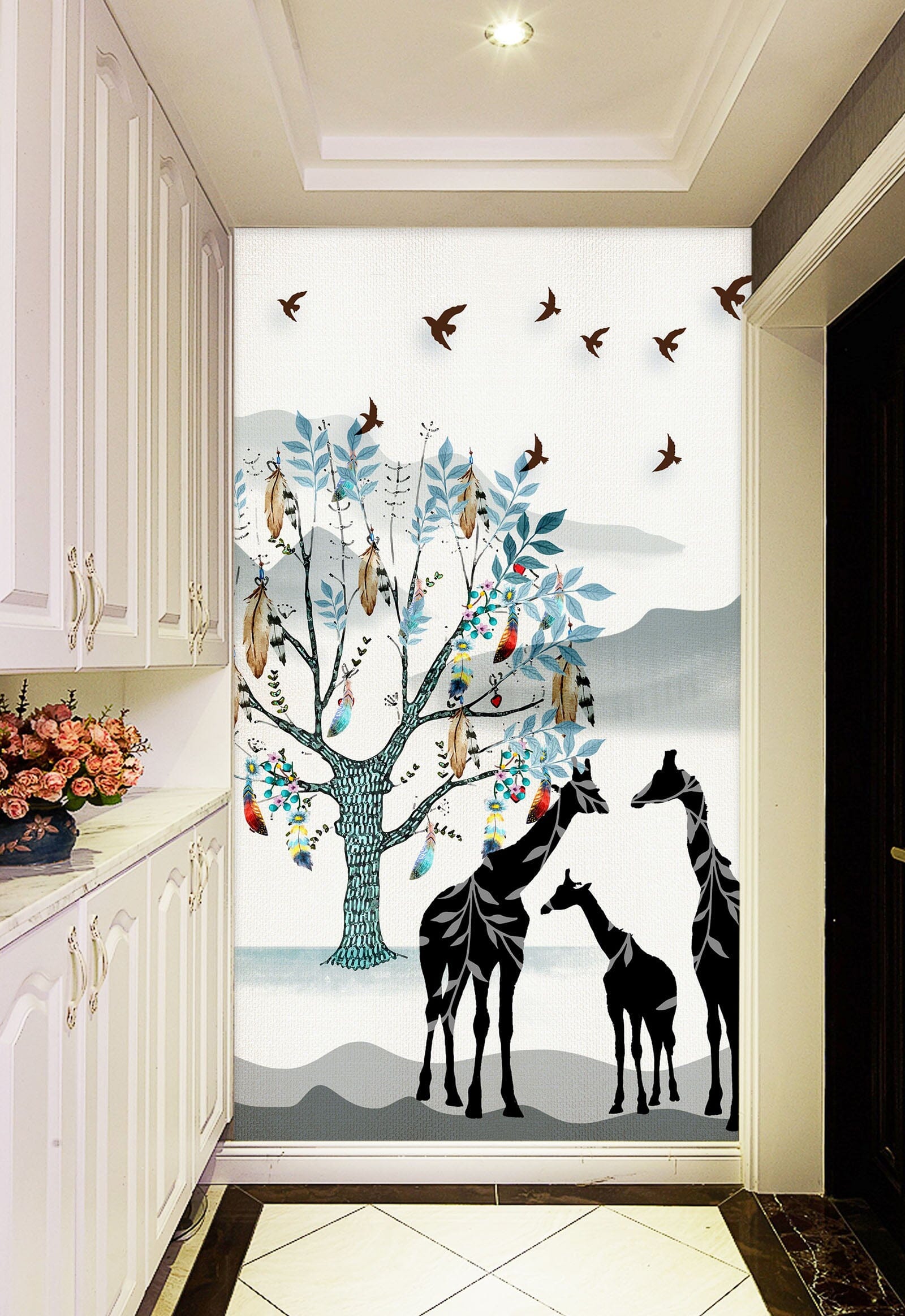 3D Forest Giraffe 053 Wall Murals Wallpaper AJ Wallpaper 2 
