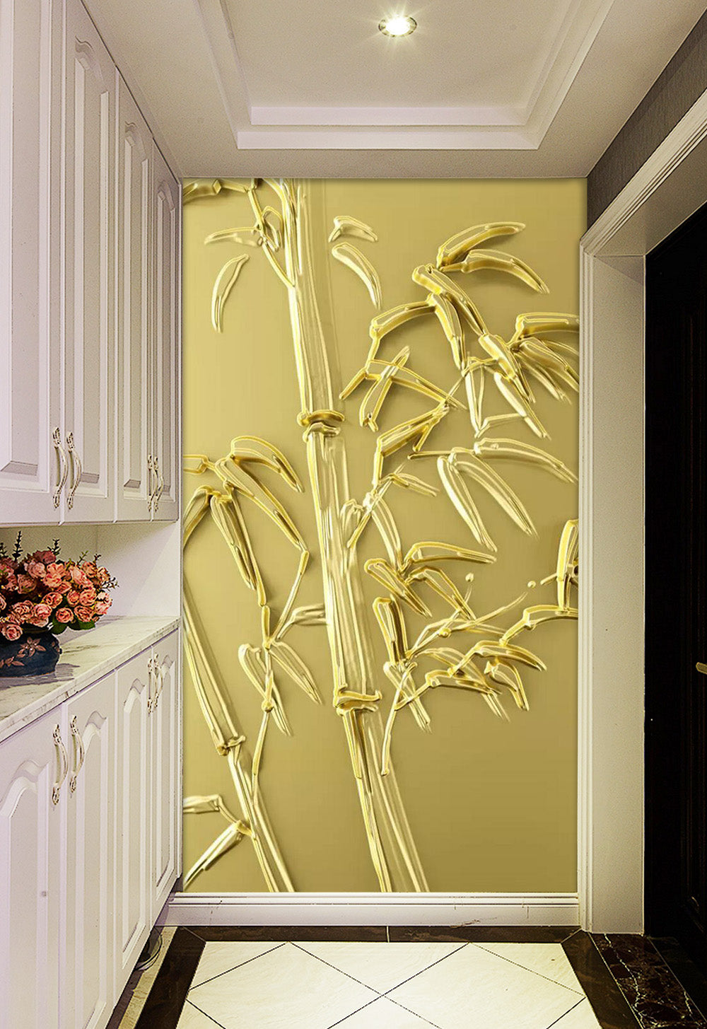 3D Golden Bamboo WC823 Wall Murals