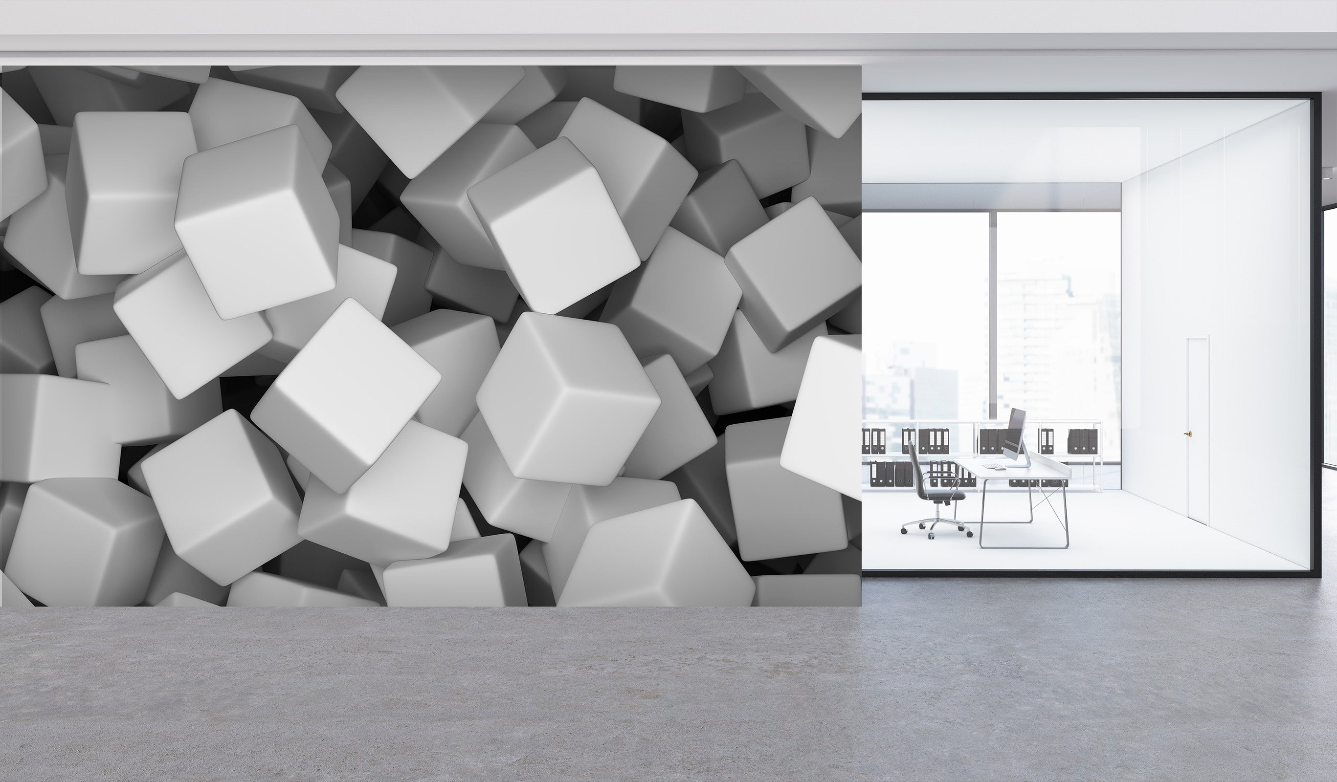 3D White Block 005 Wall Murals Wallpaper AJ Wallpaper 2 