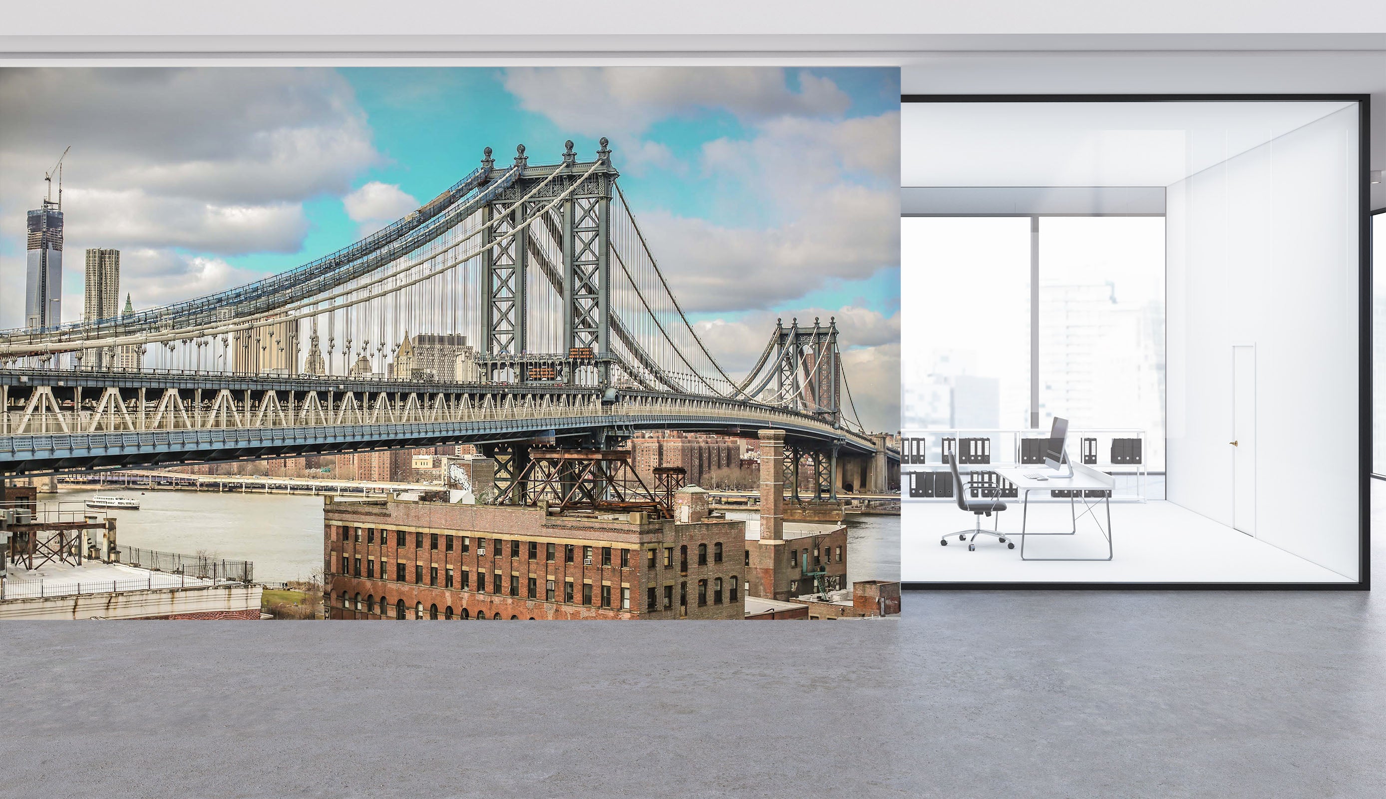 3D New York Bridge 080 Wall Murals