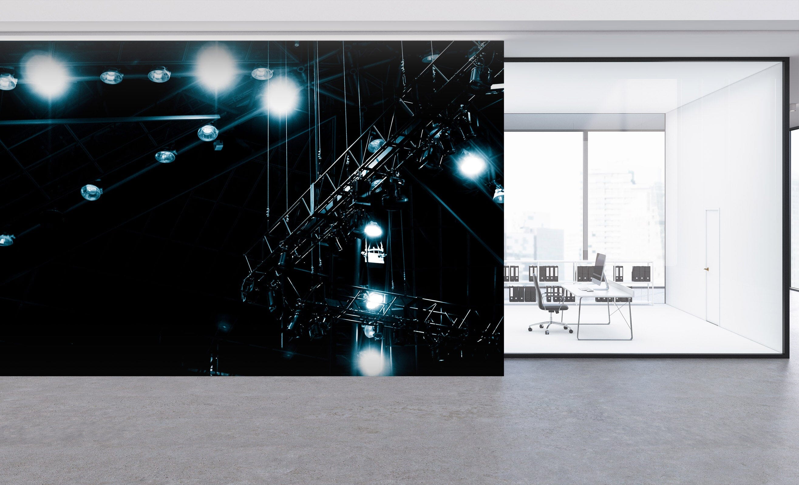3D Steel Frame Lighting 109 Noirblanc777 Wall Mural Wall Murals Wallpaper AJ Wallpaper 2 