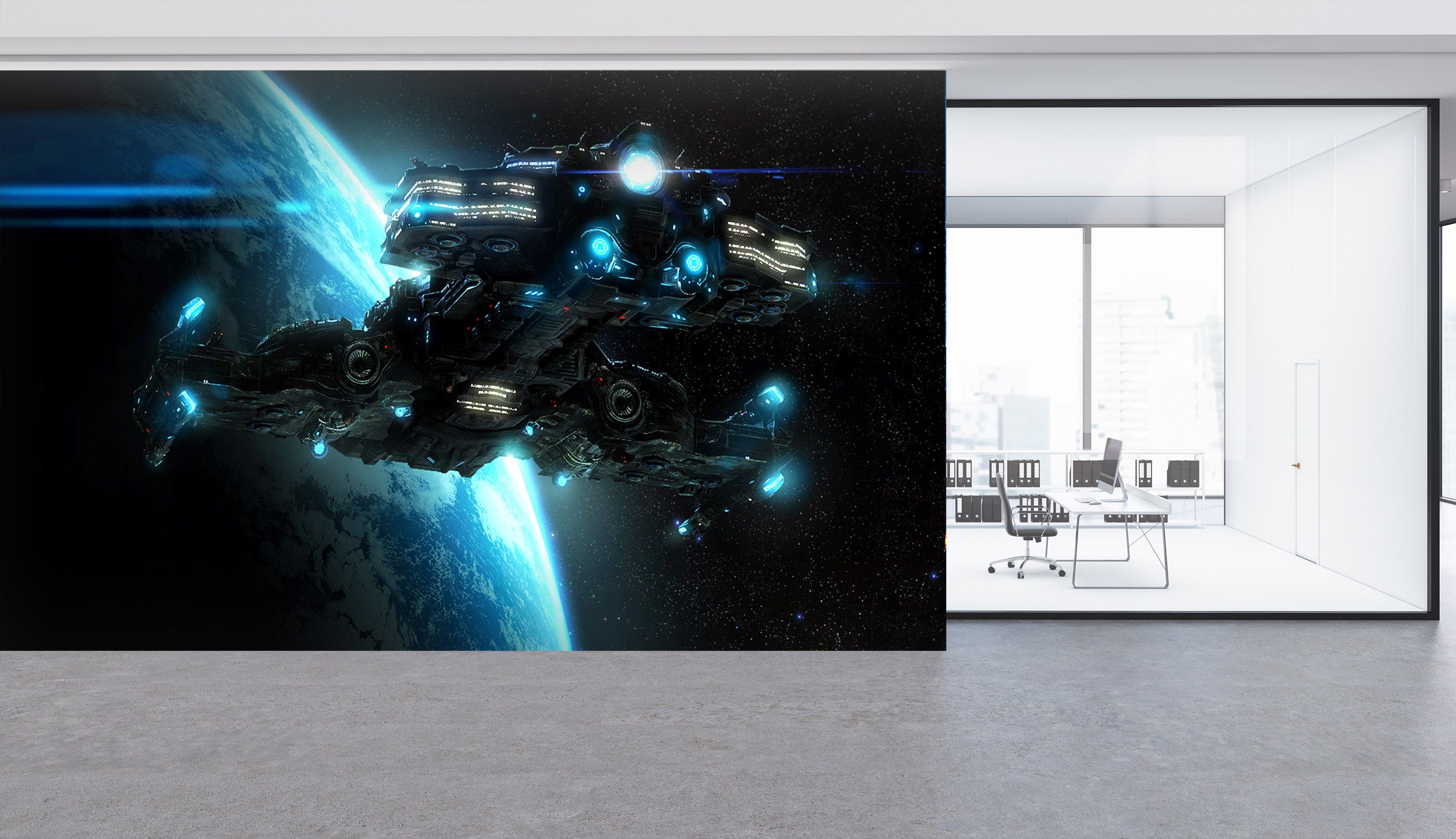 3D Spaceship Earth 084 Vehicle Wall Murals