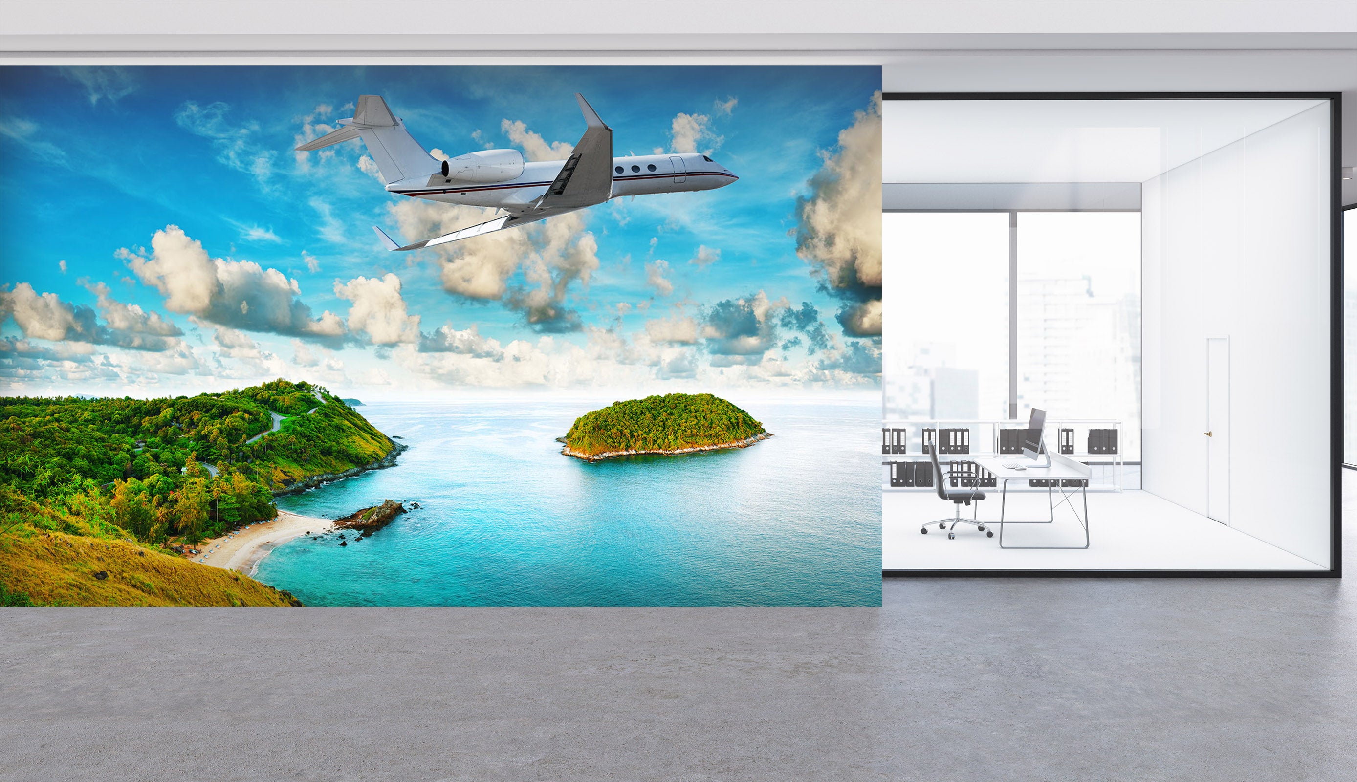 3D Island Aircraft 216 Vehicle Wall Murals
