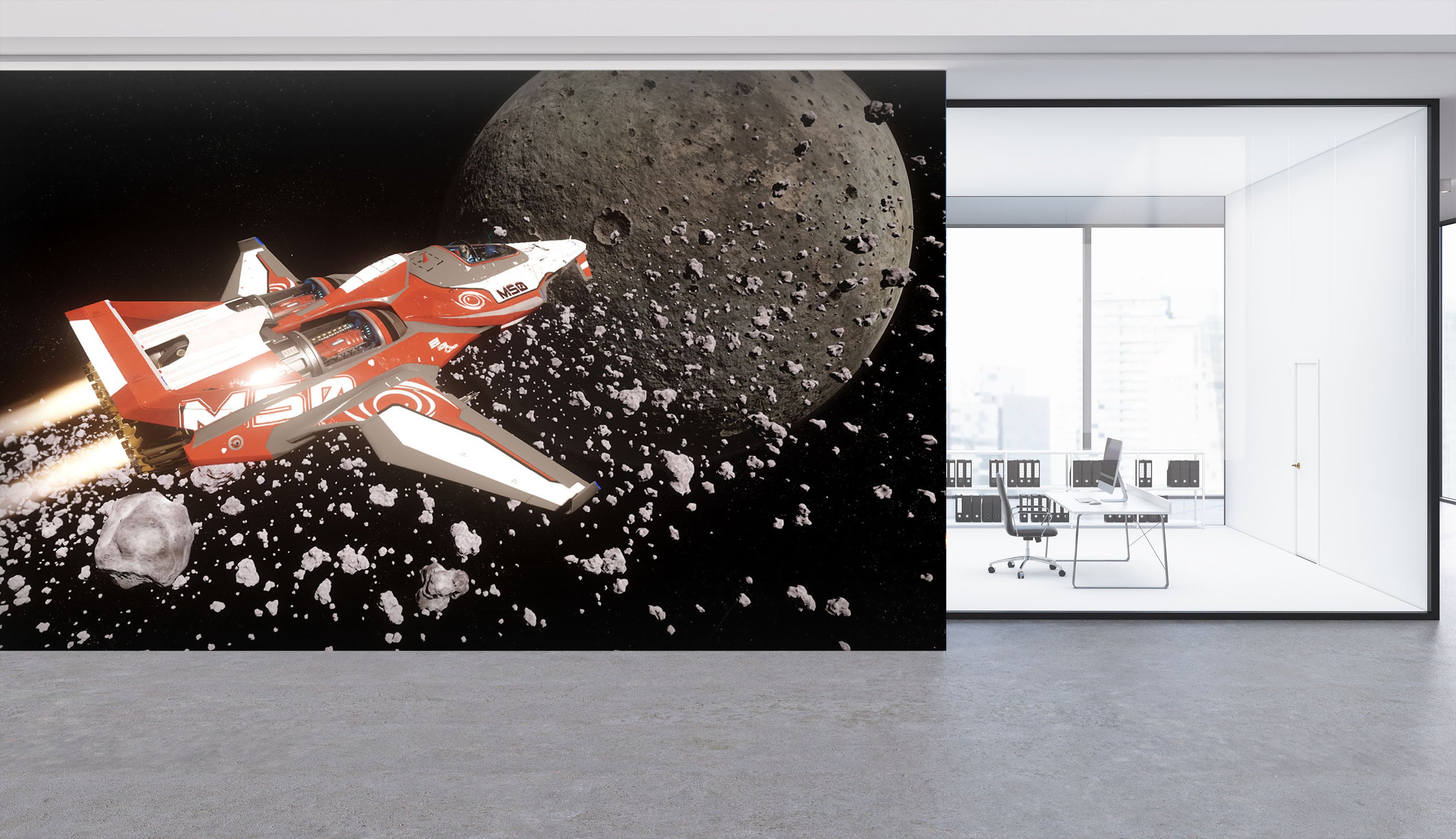 3D Spaceship Planet 208 Vehicle Wall Murals