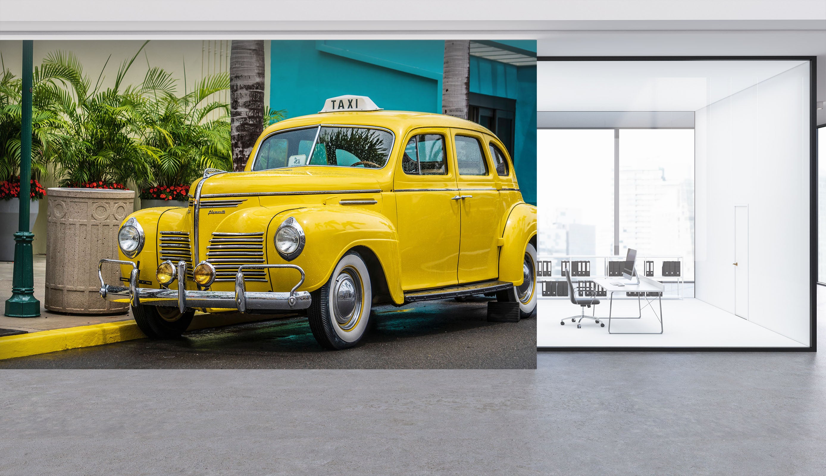 3D Asphalt Automobile 099 Vehicle Wall Murals