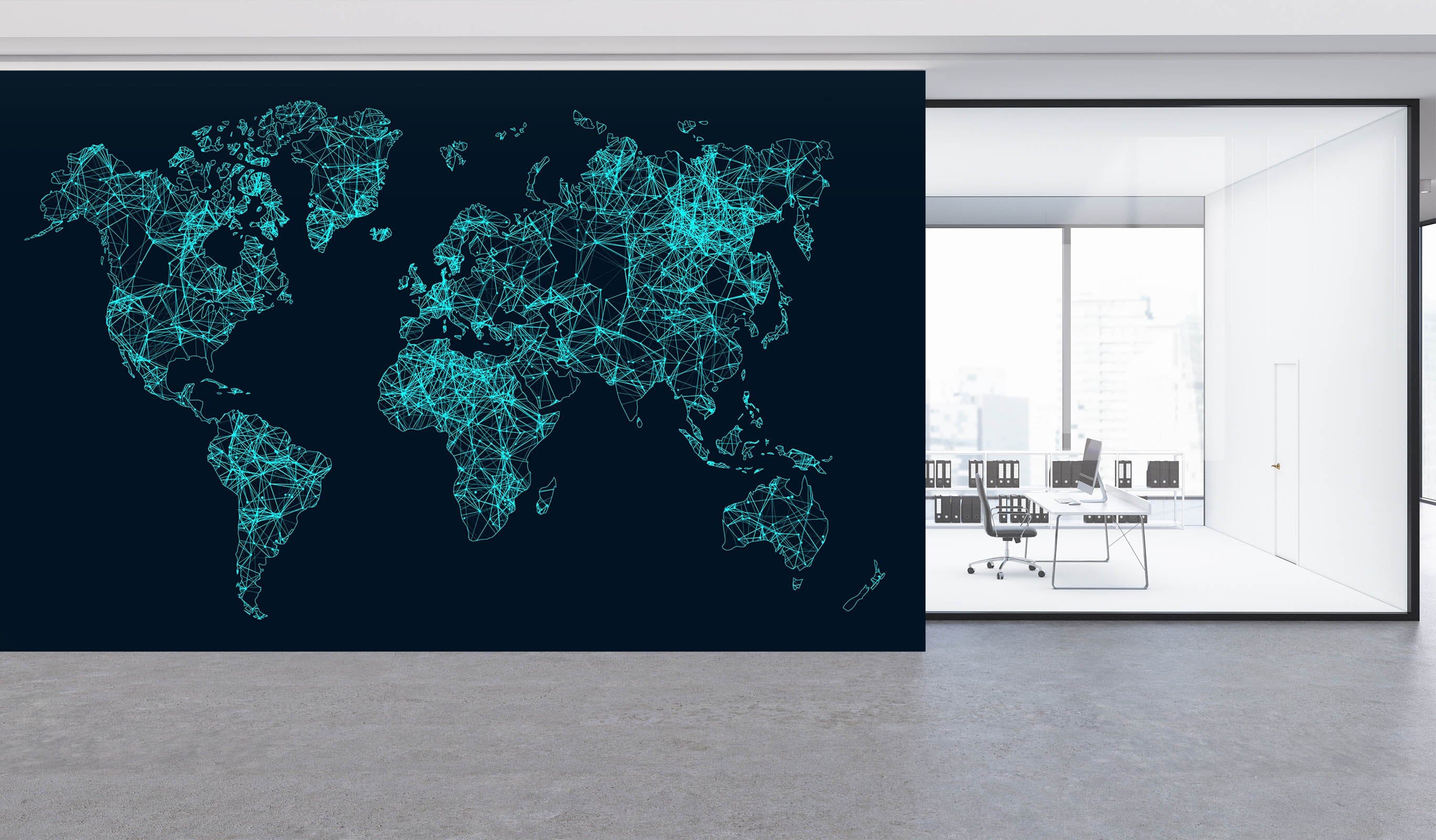 3D Black Land 2163 World Map Wall Murals Wallpaper AJ Wallpaper 2 