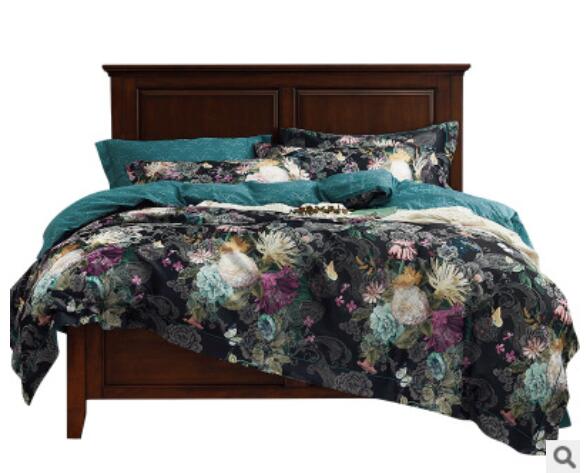 3D Black Background Flowers 14115 Bed Pillowcases Quilt