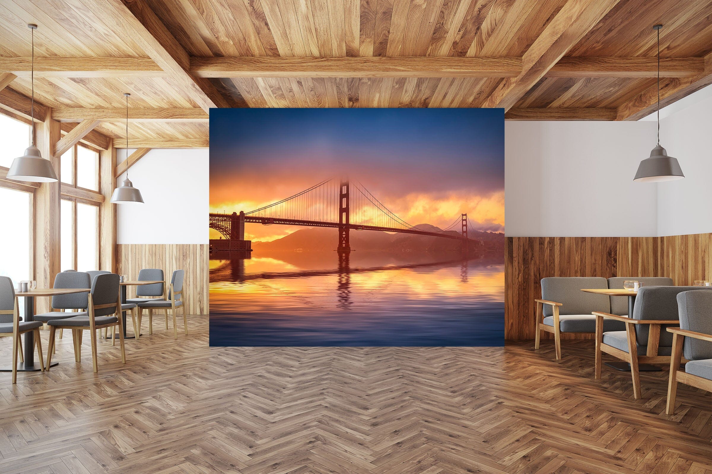 3D Sunset Bridge 1441 Marco Carmassi Wall Mural Wall Murals Wallpaper AJ Wallpaper 2 