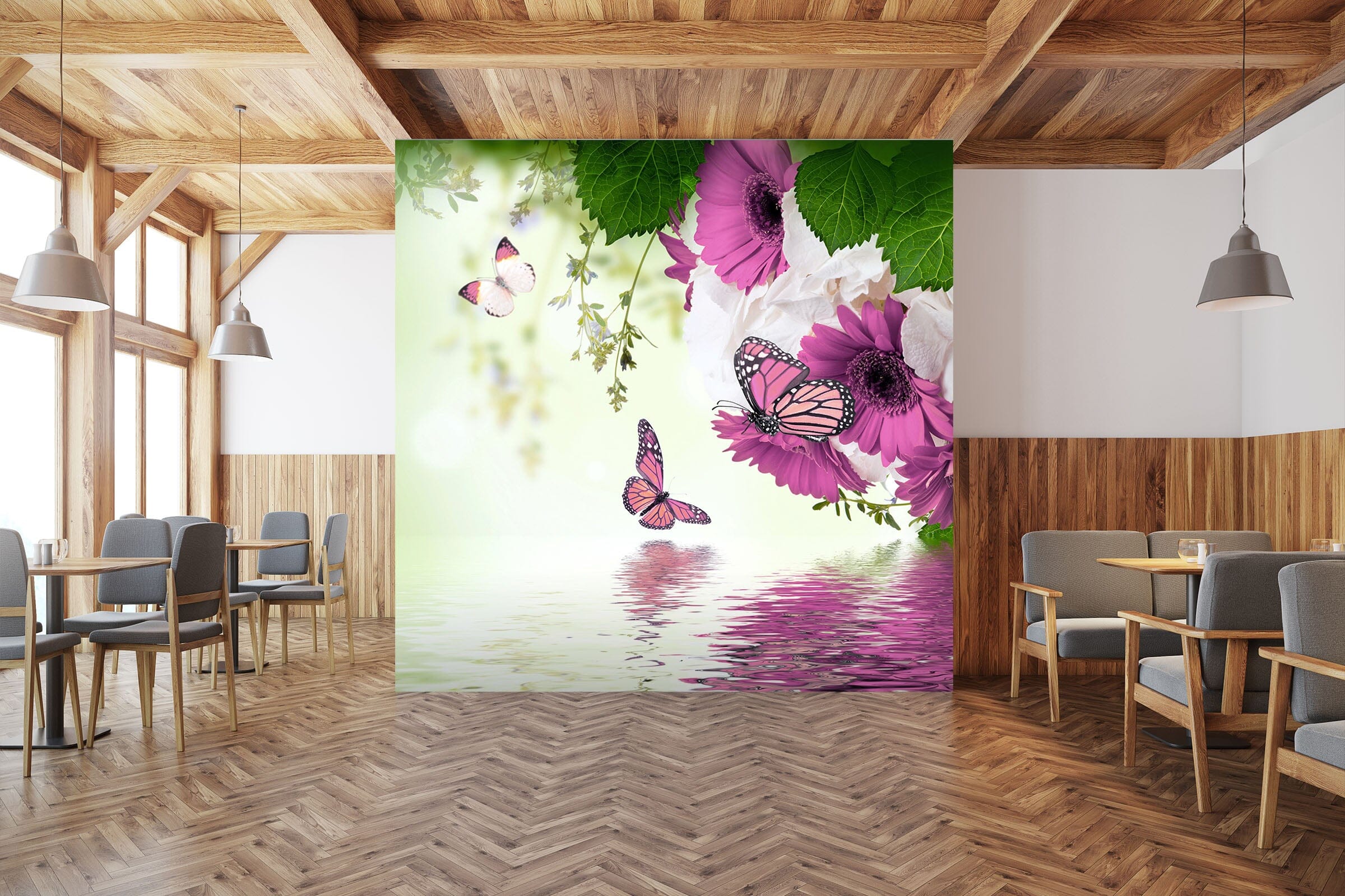 3D Red Butterfly 200 Wall Murals Wallpaper AJ Wallpaper 2 