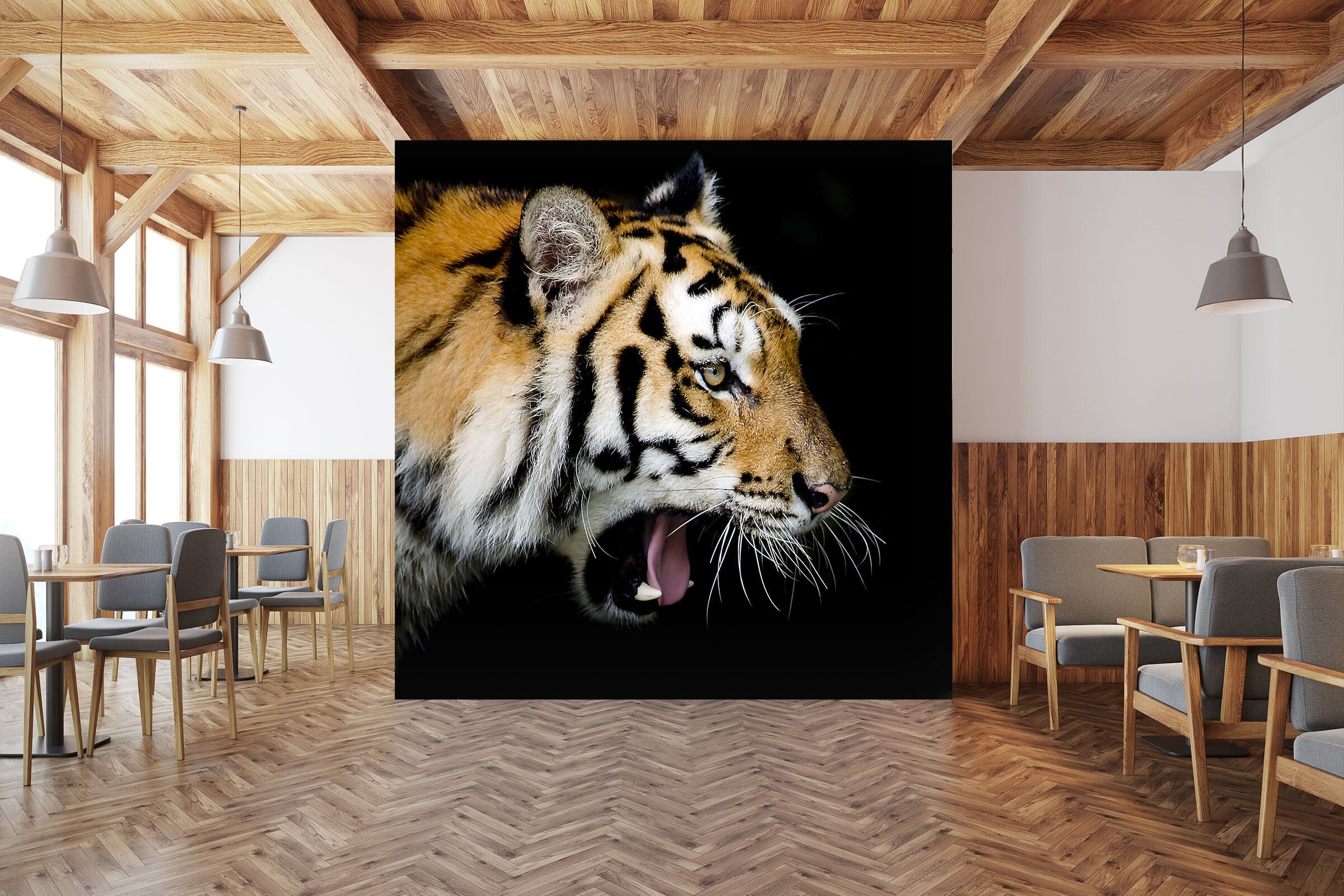 3D Tiger Mouth 180 Wall Murals Wallpaper AJ Wallpaper 2 