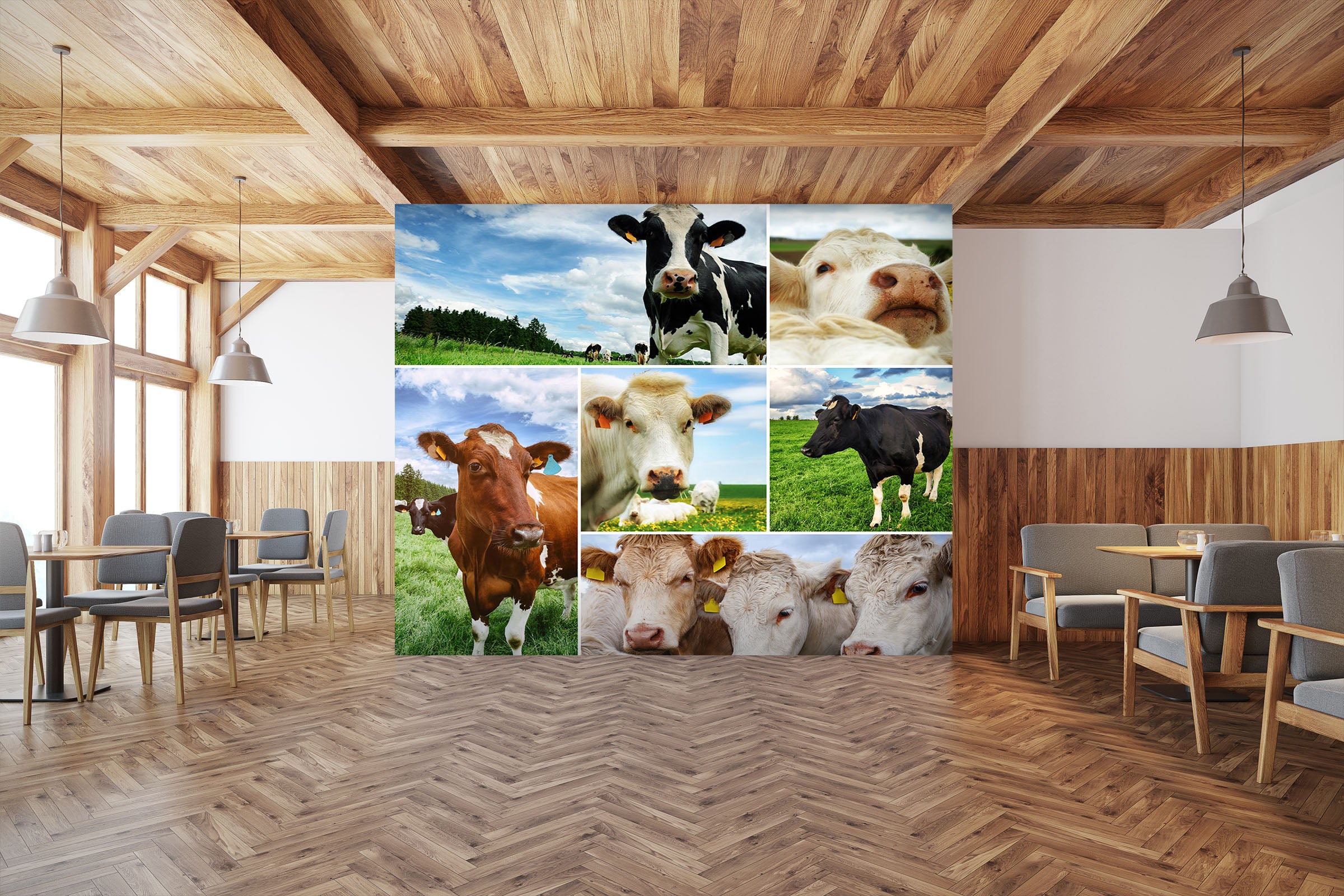 3D Cow Ranch 291 Wall Murals