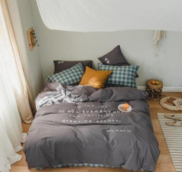 3D Dark Gray 40337 Bed Pillowcases Quilt