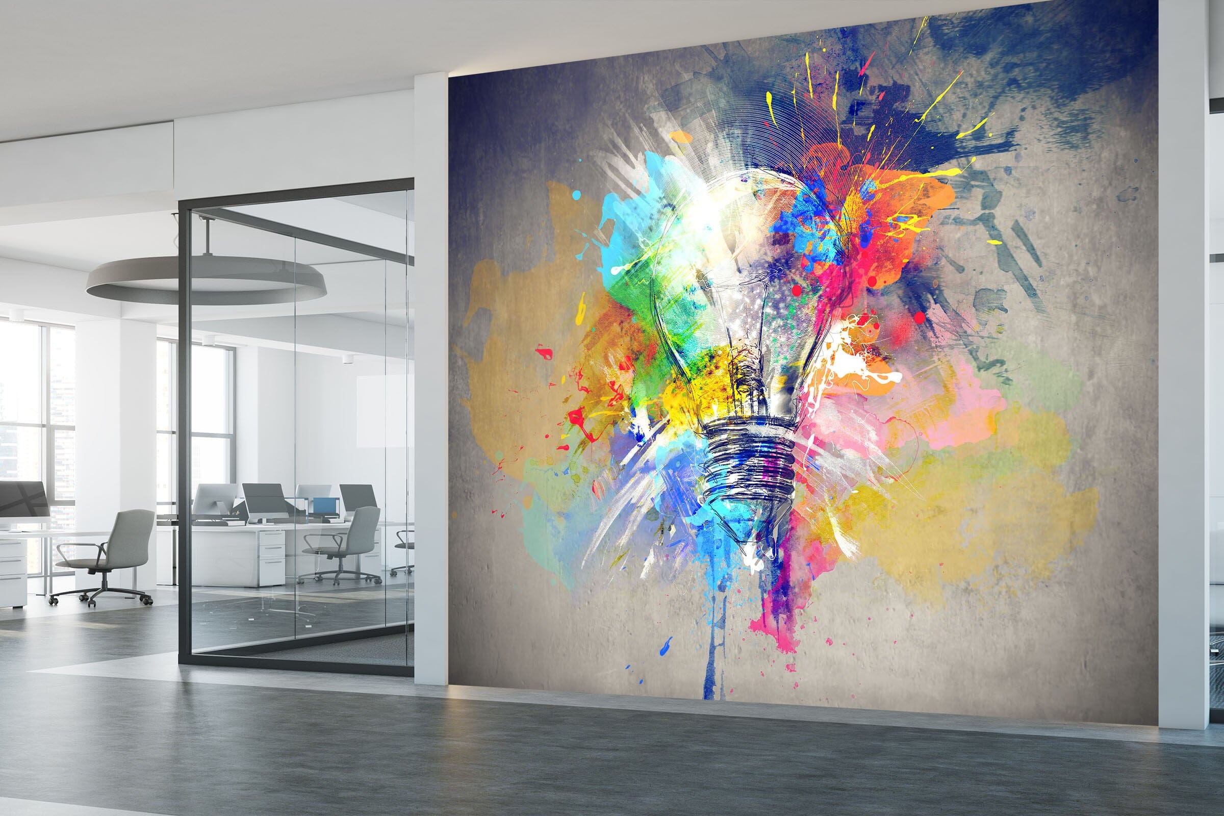 3D Colored Light Bulb 068 Wall Murals Wallpaper AJ Wallpaper 2 