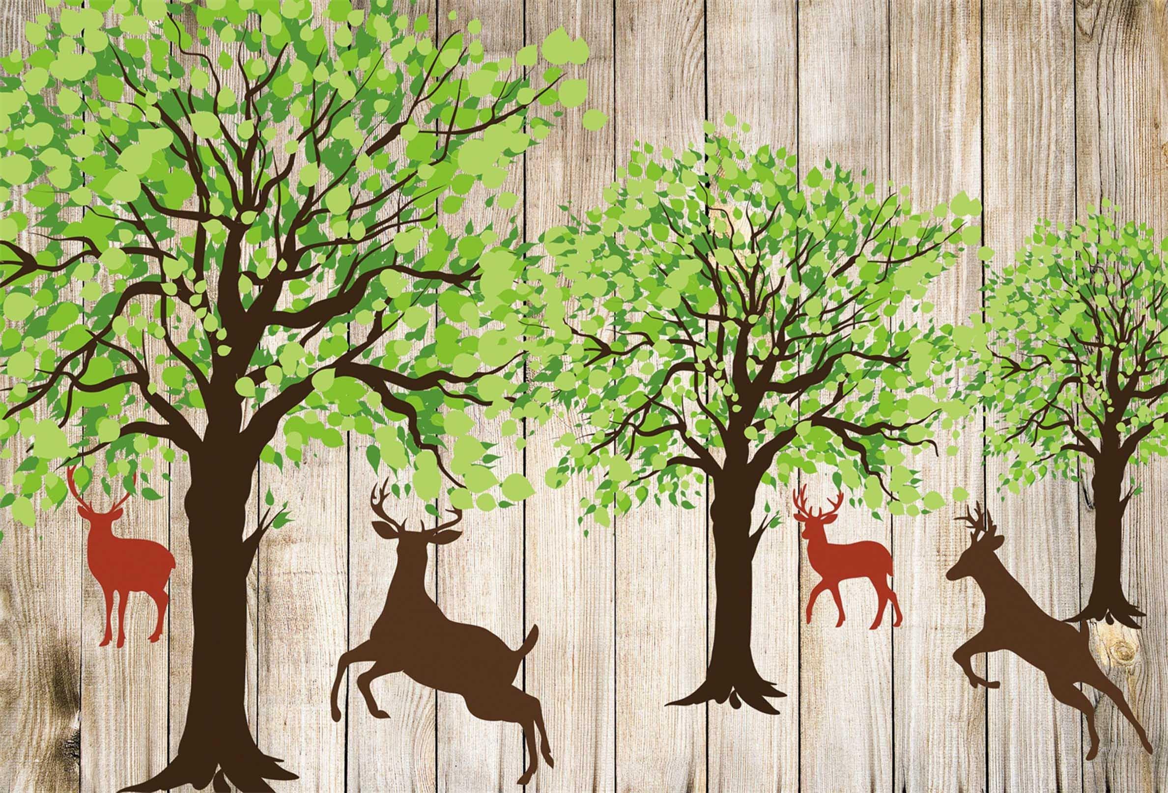 3D Wood Boards Trees Pattern 612 Kitchen Mat Floor Mural Wallpaper AJ Wallpaper 