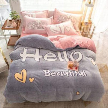 3D Hello Beautiful 14199 Bed Pillowcases Quilt