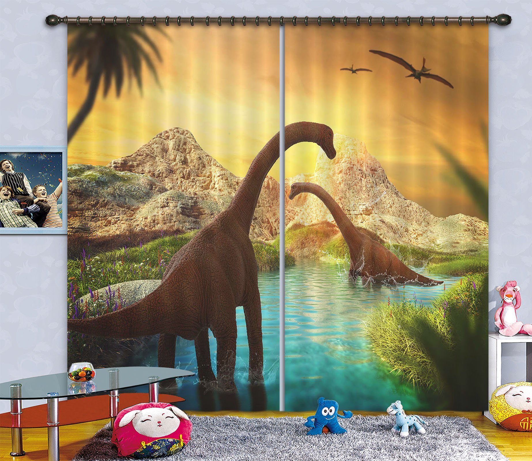 3D Thunder Dragon Bath 159 Curtains Drapes Curtains AJ Creativity Home 
