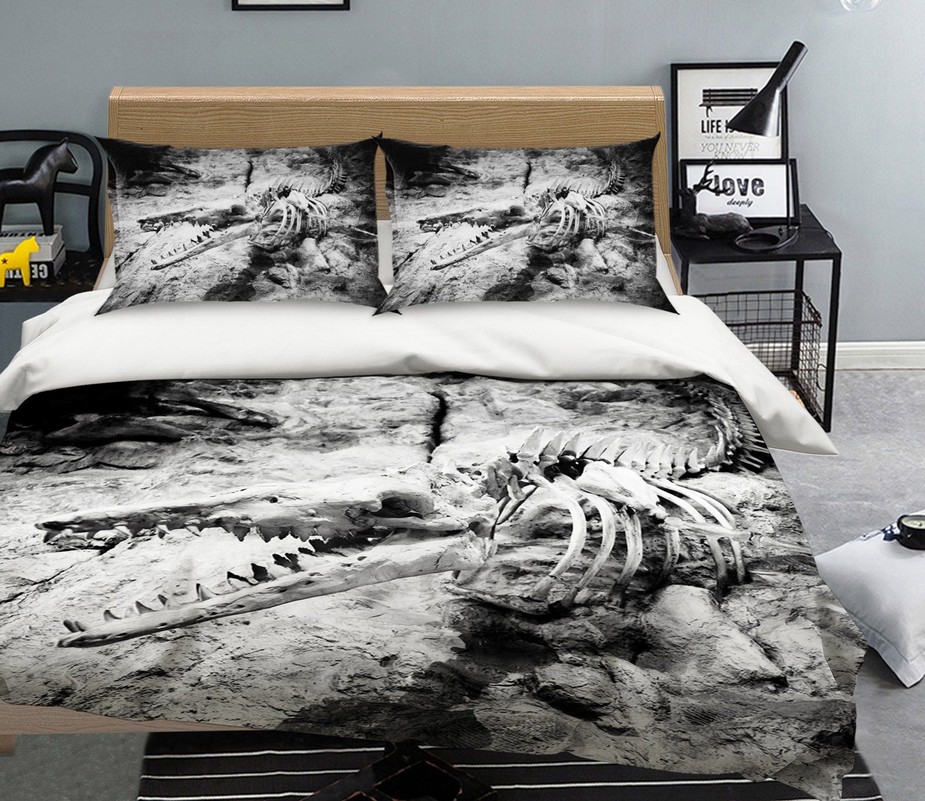 3D Dinosaur Fossil 067 Bed Pillowcases Quilt Wallpaper AJ Wallpaper 