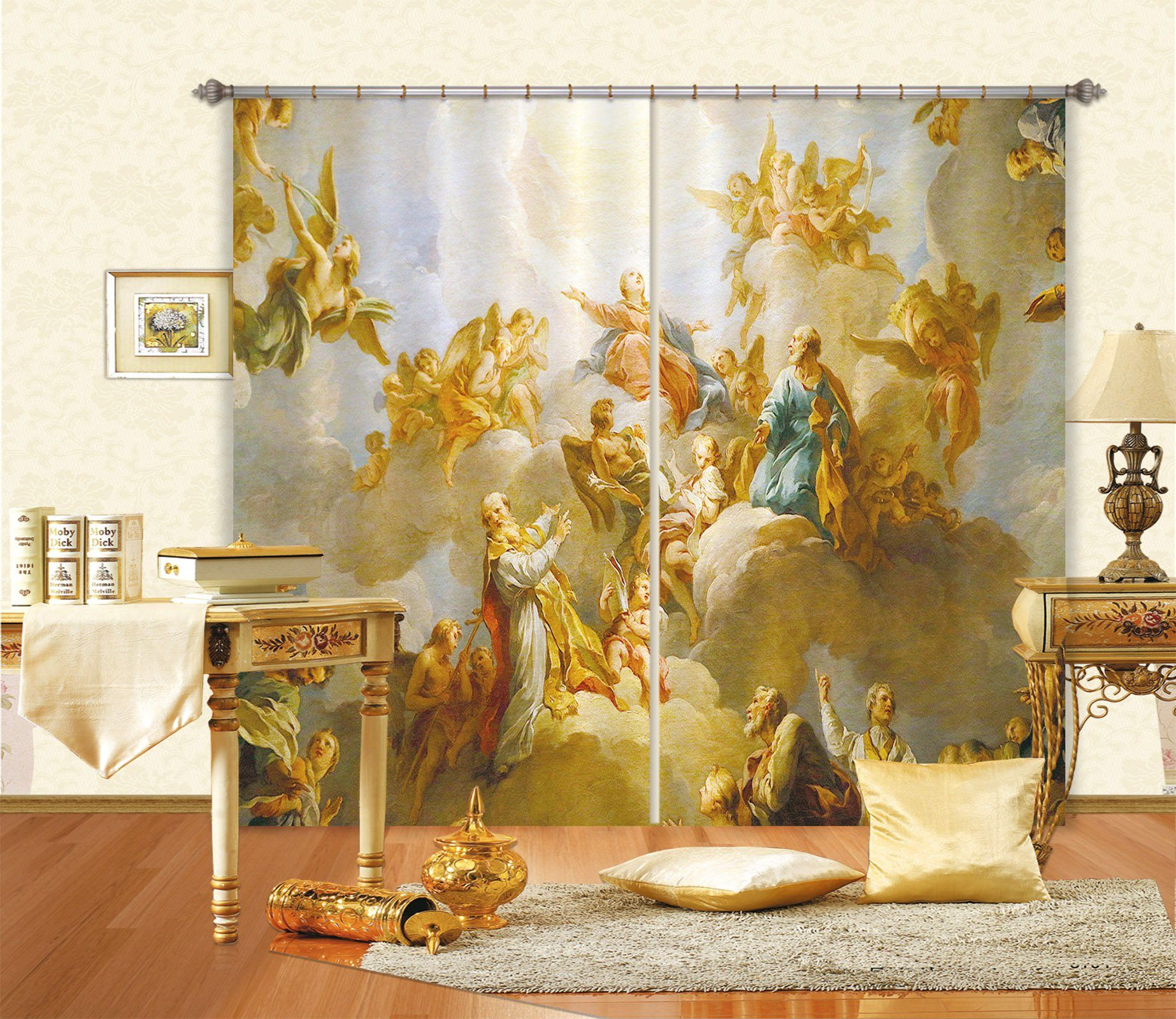 3D White Clouds Cowd 042 Curtains Drapes Curtains AJ Creativity Home 