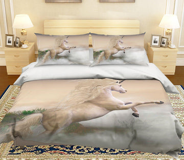 3D White Fog Unicorn 053 Bed Pillowcases Quilt Wallpaper AJ Wallpaper 