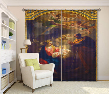 3D Holy Light Baby 041 Curtains Drapes Curtains AJ Creativity Home 
