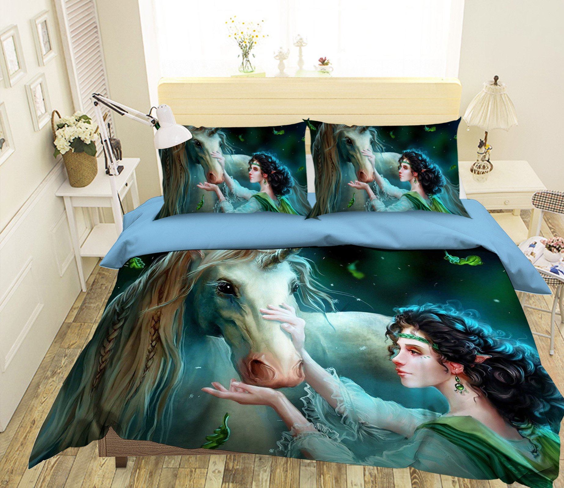 3D Stroke Unicorn 025 Bed Pillowcases Quilt Wallpaper AJ Wallpaper 