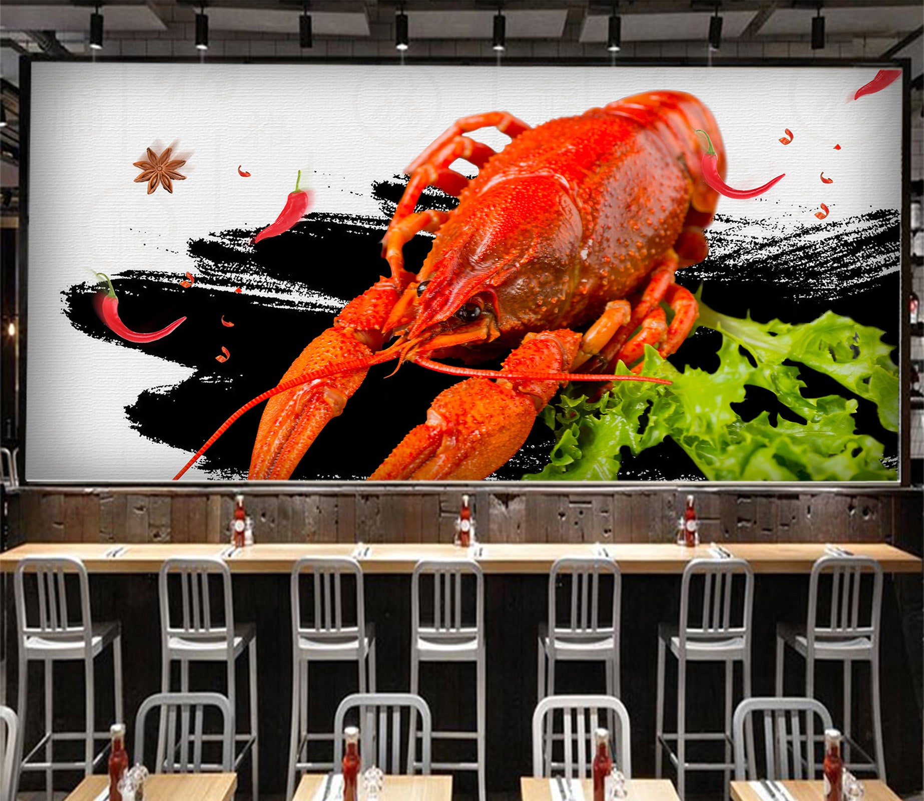 3D Spicy Lobster 051 Food Wall Murals Wallpaper AJ Wallpaper 2 