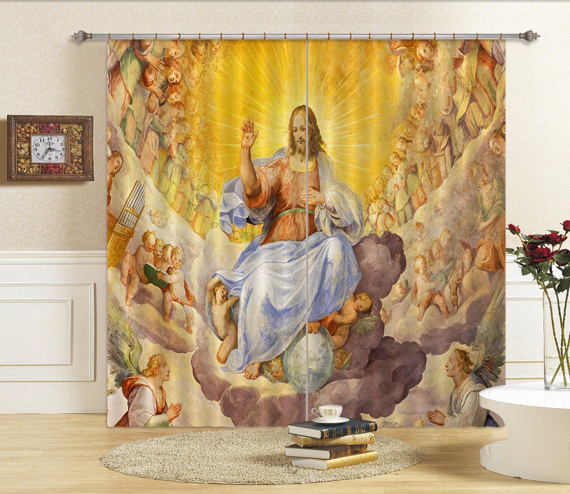 3D Throne Pearl 034 Curtains Drapes Curtains AJ Creativity Home 