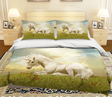3D Lawn Unicorn 054 Bed Pillowcases Quilt Wallpaper AJ Wallpaper 