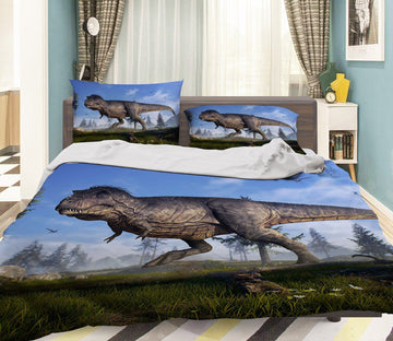 3D Tyrannosaurus Rex Chrysanthemum 065 Bed Pillowcases Quilt Wallpaper AJ Wallpaper 