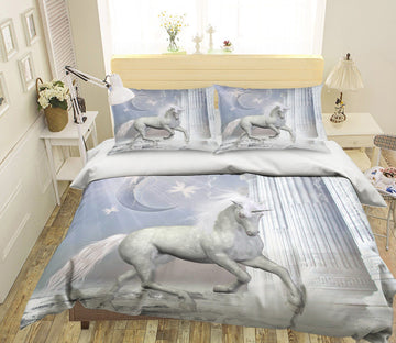 3D Meniscus Unicorn 024 Bed Pillowcases Quilt Wallpaper AJ Wallpaper 