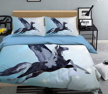 3D Moon Spreading Wings Unicorn 038 Bed Pillowcases Quilt Wallpaper AJ Wallpaper 
