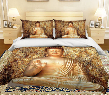 3D Buddha Meditating 009 Bed Pillowcases Quilt Quiet Covers AJ Creativity Home 