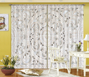 3D Circle Flower Pattern 068 Curtains Drapes Curtains AJ Creativity Home 