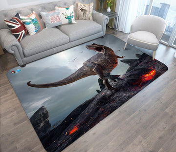 3D Magma Lightning Dinosaur 13 Non Slip Rug Mat Mat AJ Creativity Home 