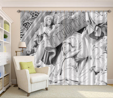 3D Queen Wearing Crown 045 Curtains Drapes Curtains AJ Creativity Home 