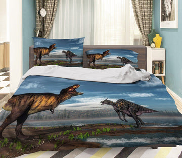 3D Ferocious Tyrannosaurus Rex 063 Bed Pillowcases Quilt Wallpaper AJ Wallpaper 